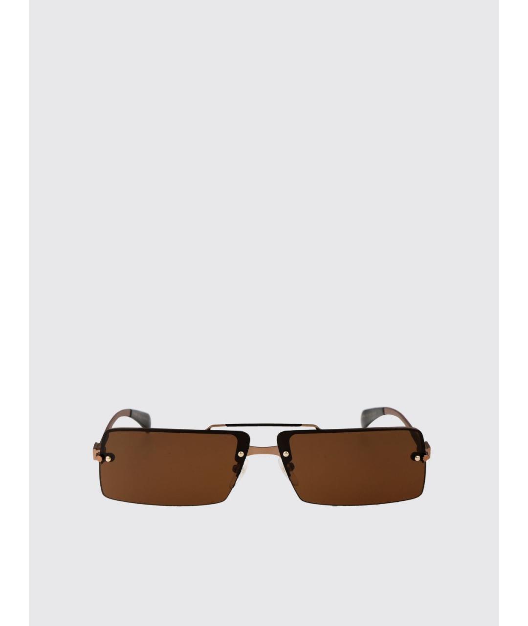 FERRAGAMO Золотые солнцезащитные очки, фото 2