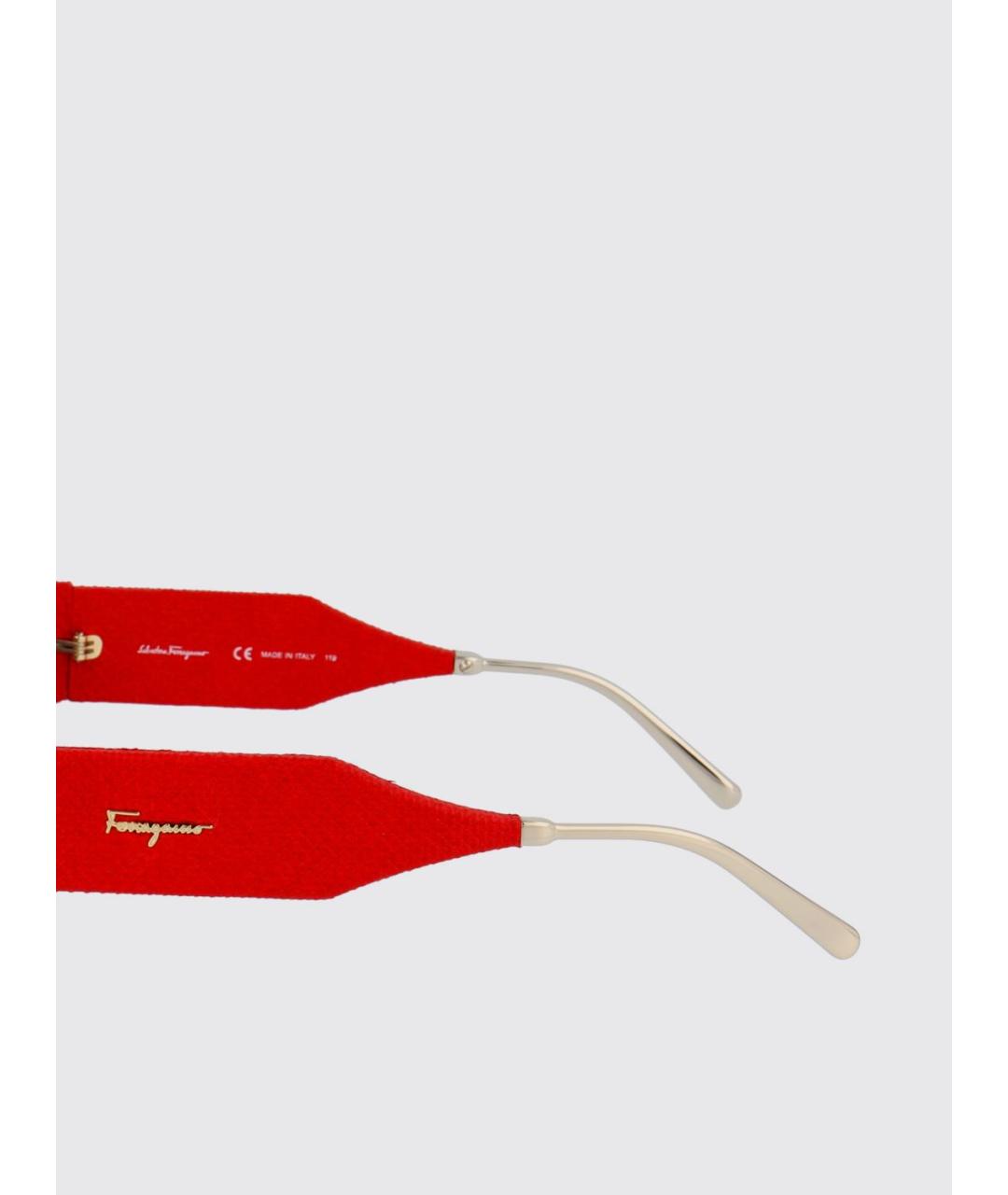 FERRAGAMO Красные солнцезащитные очки, фото 4