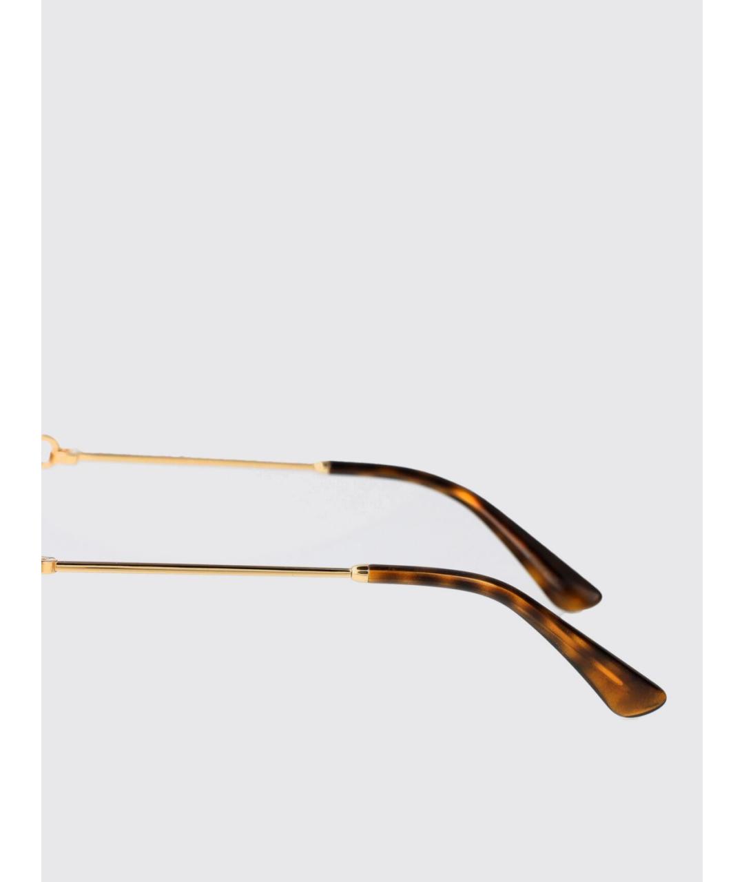 DOLCE&GABBANA Золотые металлические солнцезащитные очки, фото 4