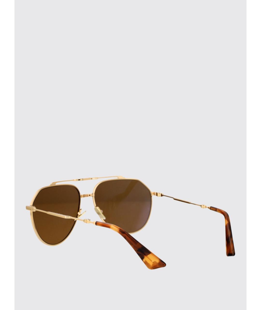 DOLCE&GABBANA Золотые солнцезащитные очки, фото 3