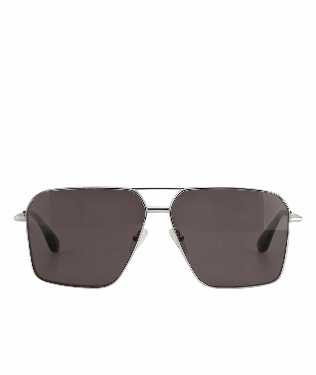 ALEXANDER MCQUEEN Серебряные металлические солнцезащитные очки, фото 1