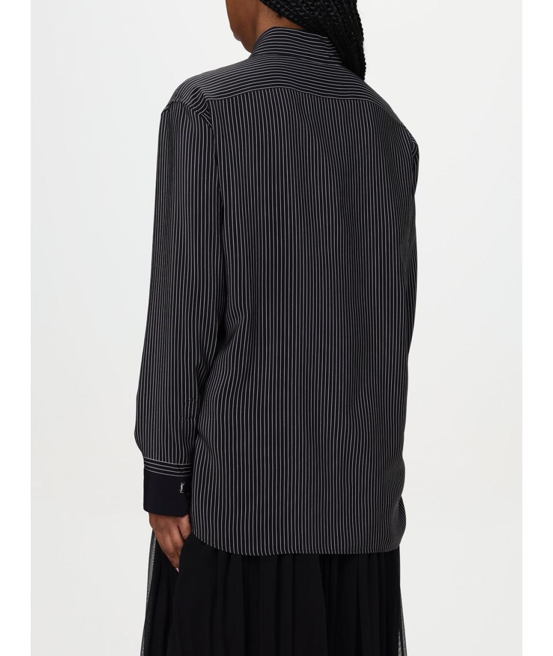 SAINT LAURENT Черная шелковая рубашка, фото 4