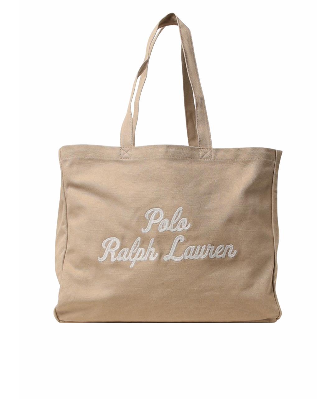 POLO RALPH LAUREN Бежевая хлопковая сумка тоут, фото 1