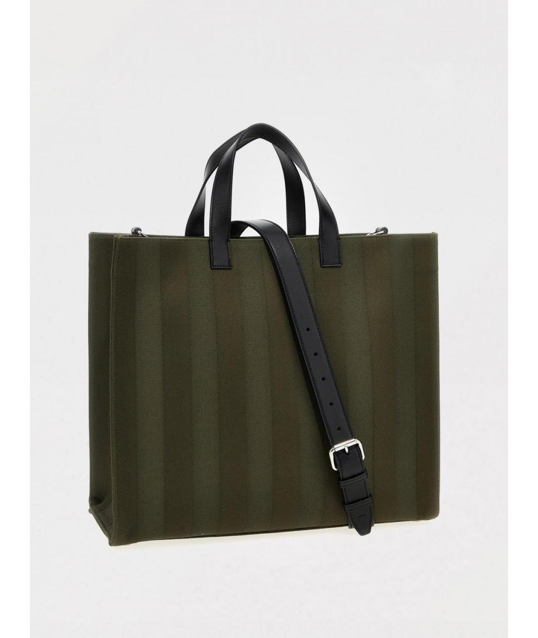 FENDI Зеленая тканевая сумка тоут, фото 2