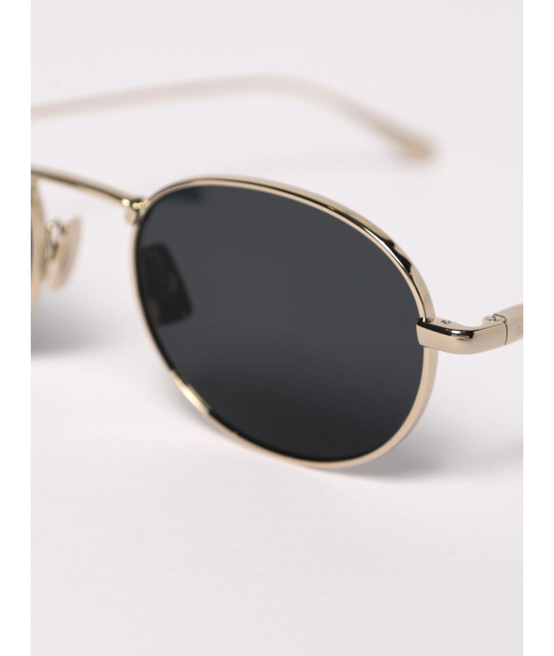 SAINT LAURENT Золотые металлические солнцезащитные очки, фото 5