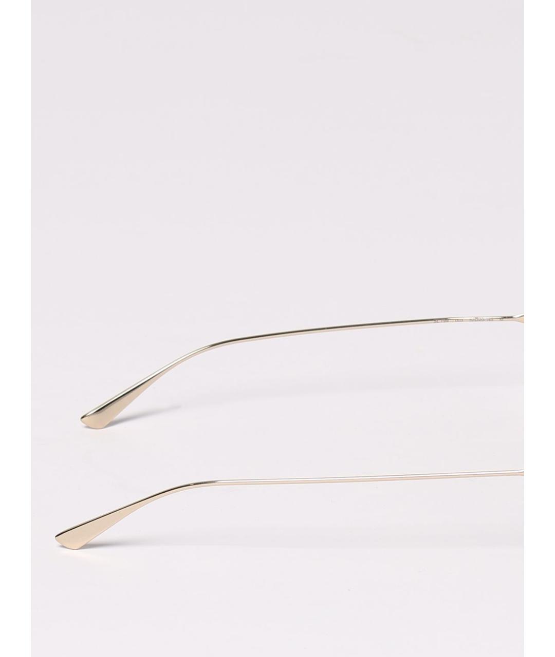 SAINT LAURENT Золотые металлические солнцезащитные очки, фото 4