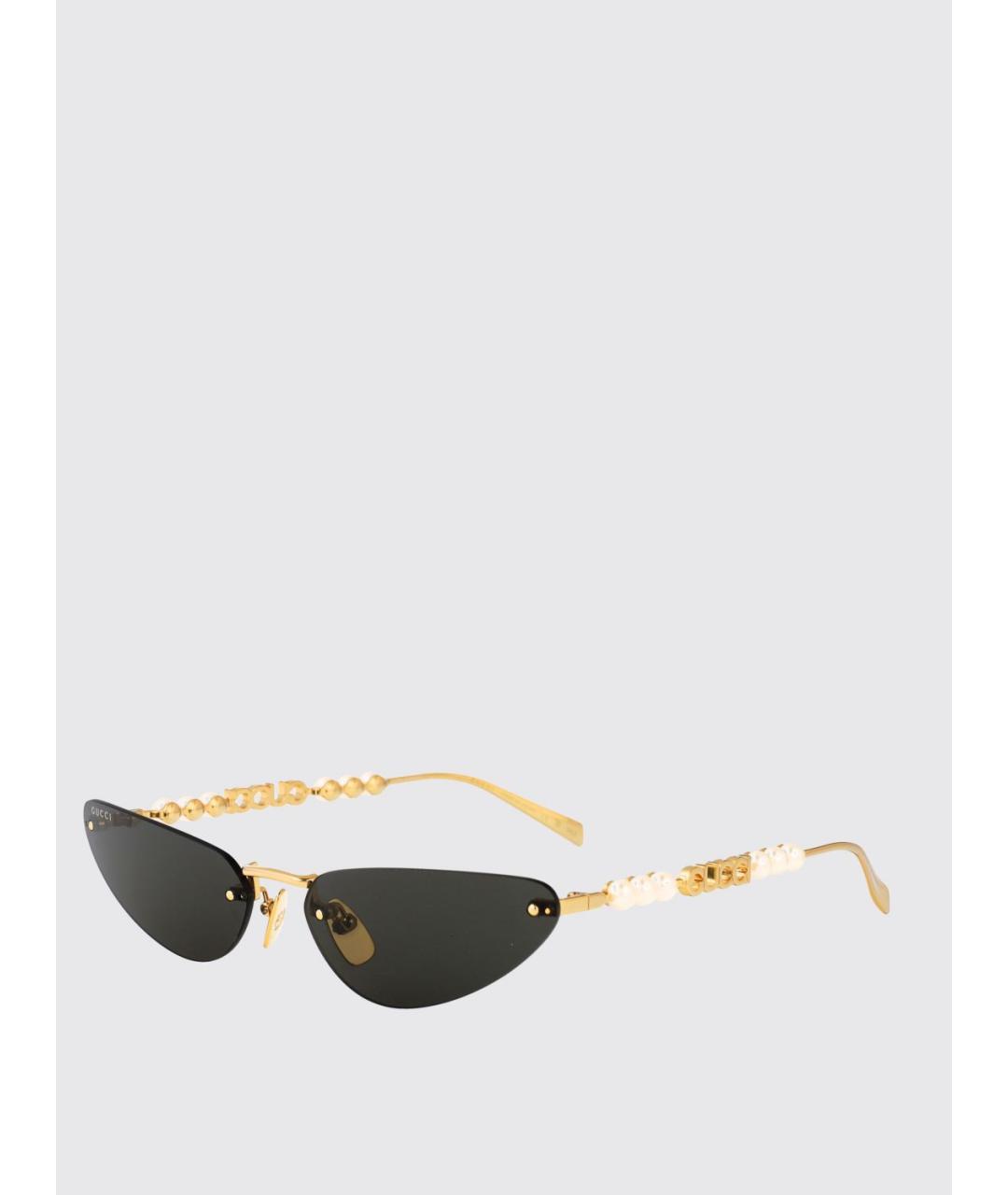 GUCCI Золотые металлические солнцезащитные очки, фото 5
