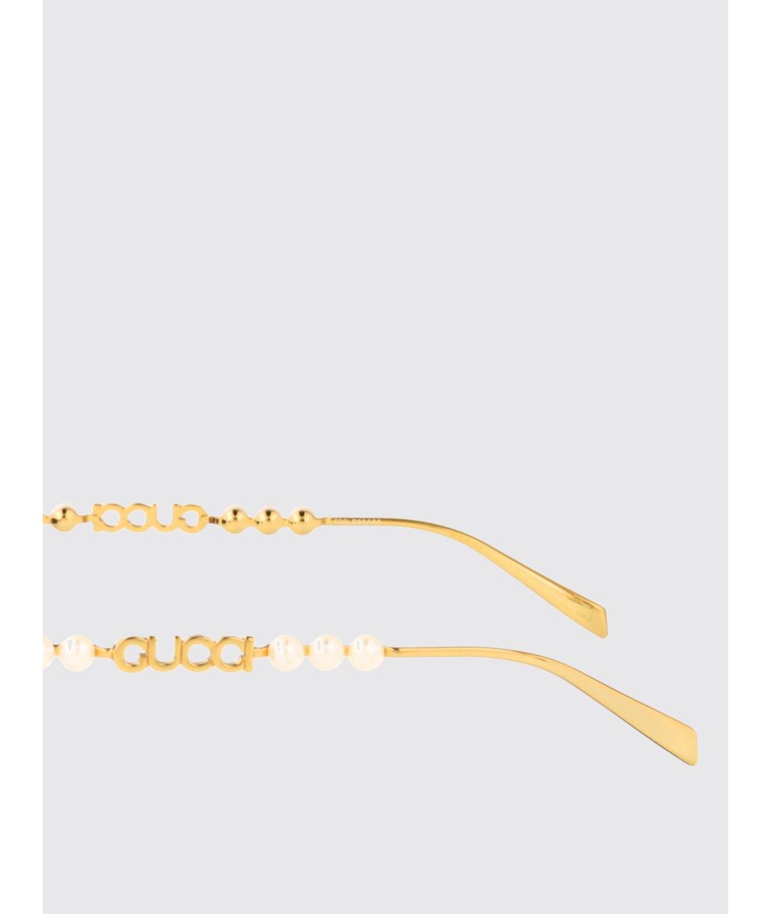 GUCCI Золотые металлические солнцезащитные очки, фото 4