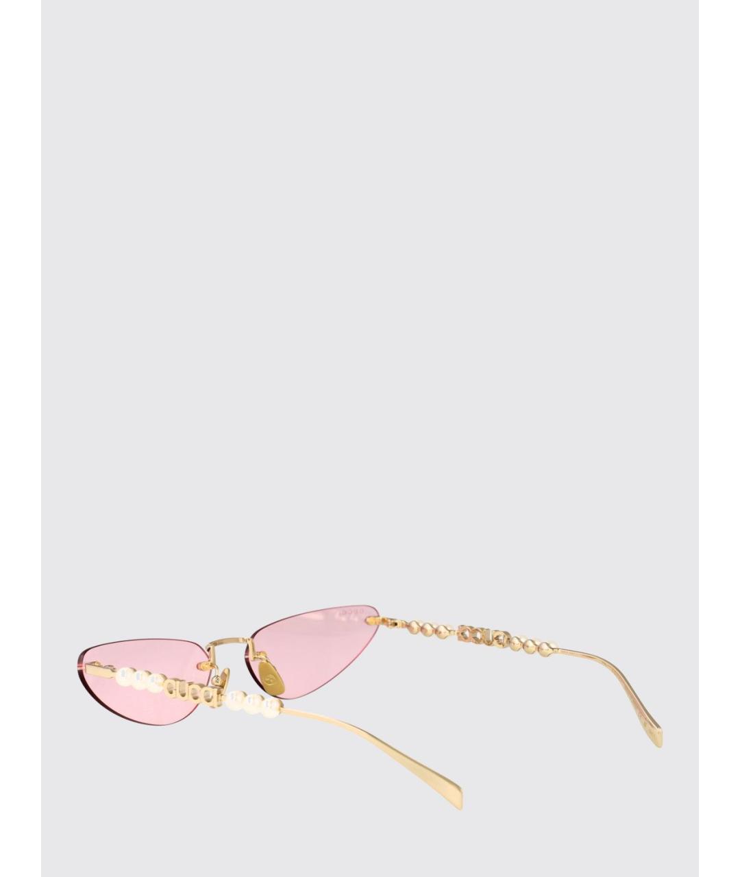 GUCCI Розовые металлические солнцезащитные очки, фото 3
