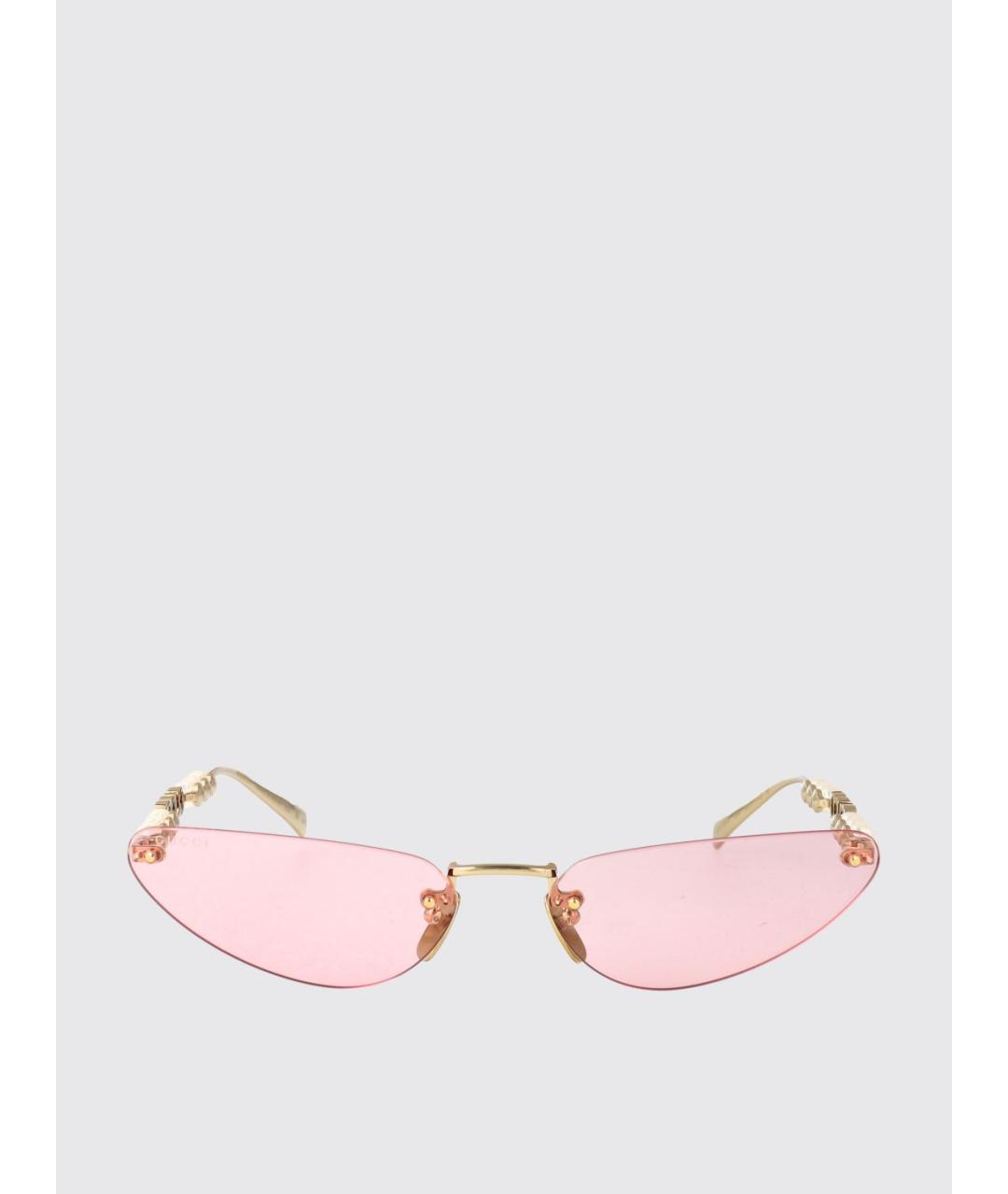 GUCCI Розовые металлические солнцезащитные очки, фото 2