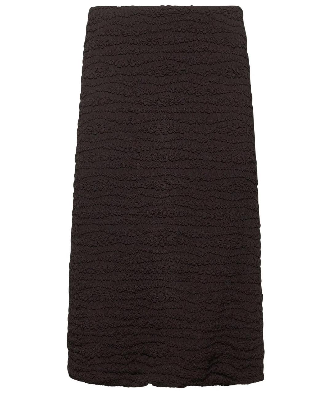 JIL SANDER Черная вискозная юбка миди, фото 1