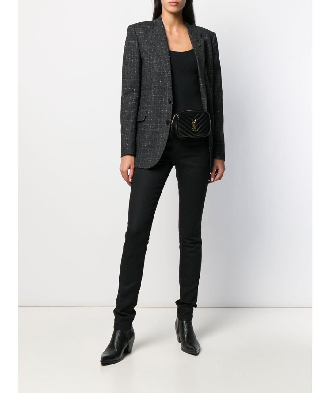 SAINT LAURENT Черные хлопковые джинсы слим, фото 2
