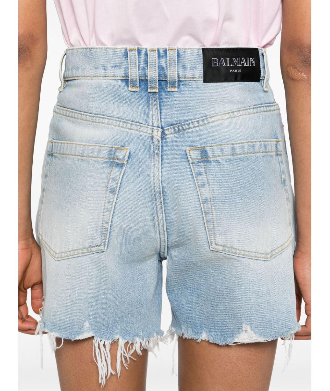 BALMAIN Голубые хлопковые шорты, фото 4