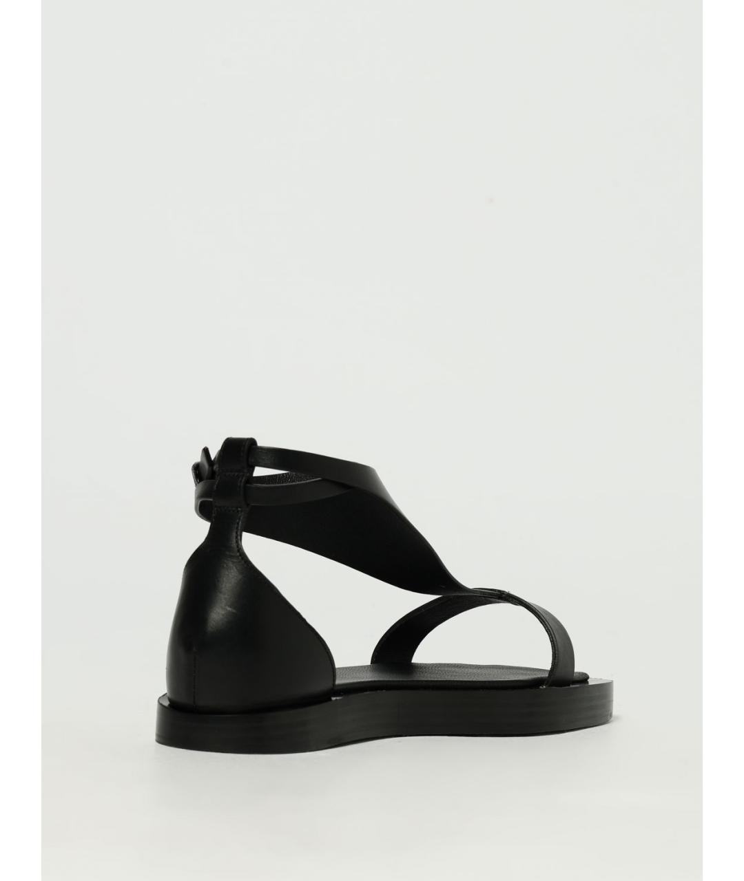 MAX MARA Черные кожаные сандалии, фото 3
