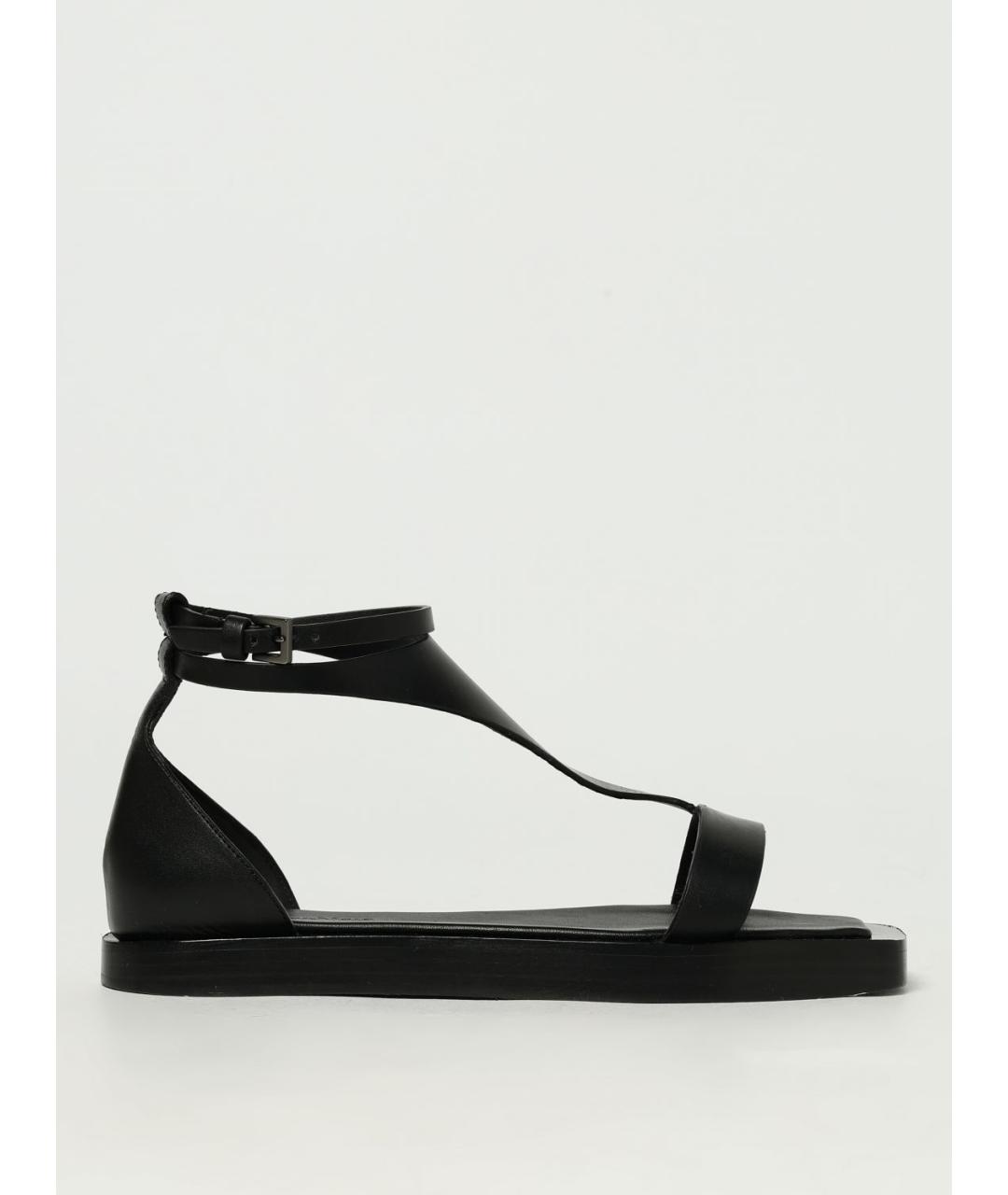 MAX MARA Черные кожаные сандалии, фото 5