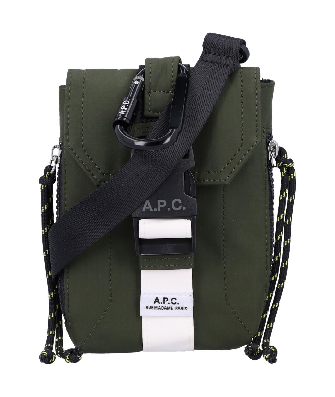 A.P.C. Зеленая синтетическая сумка на плечо, фото 1