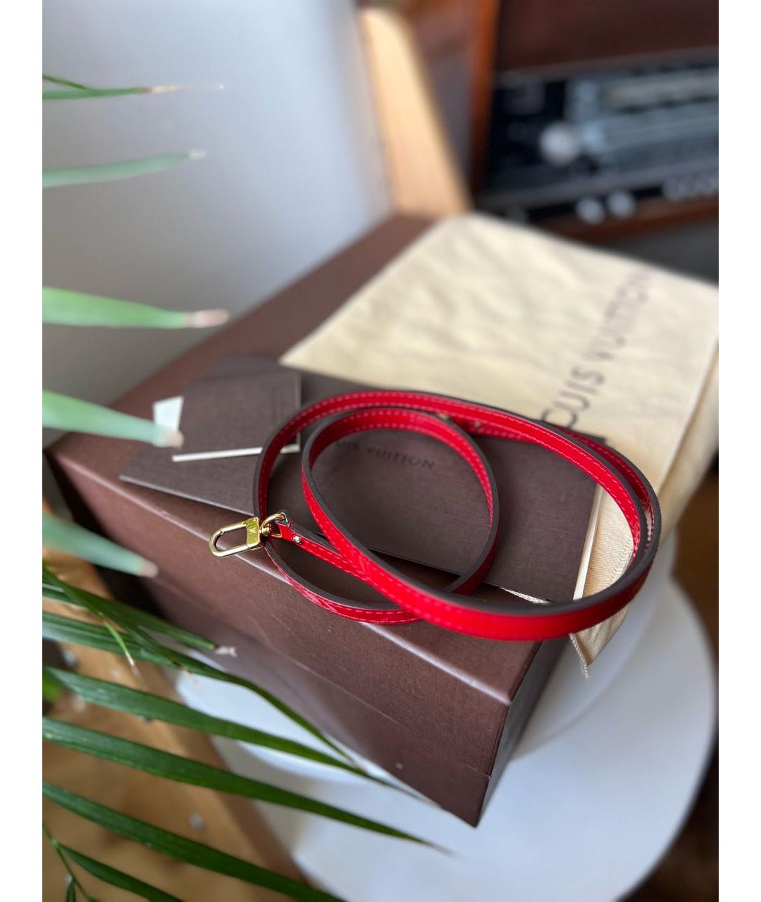 LOUIS VUITTON Красная кожаная сумка с короткими ручками, фото 8