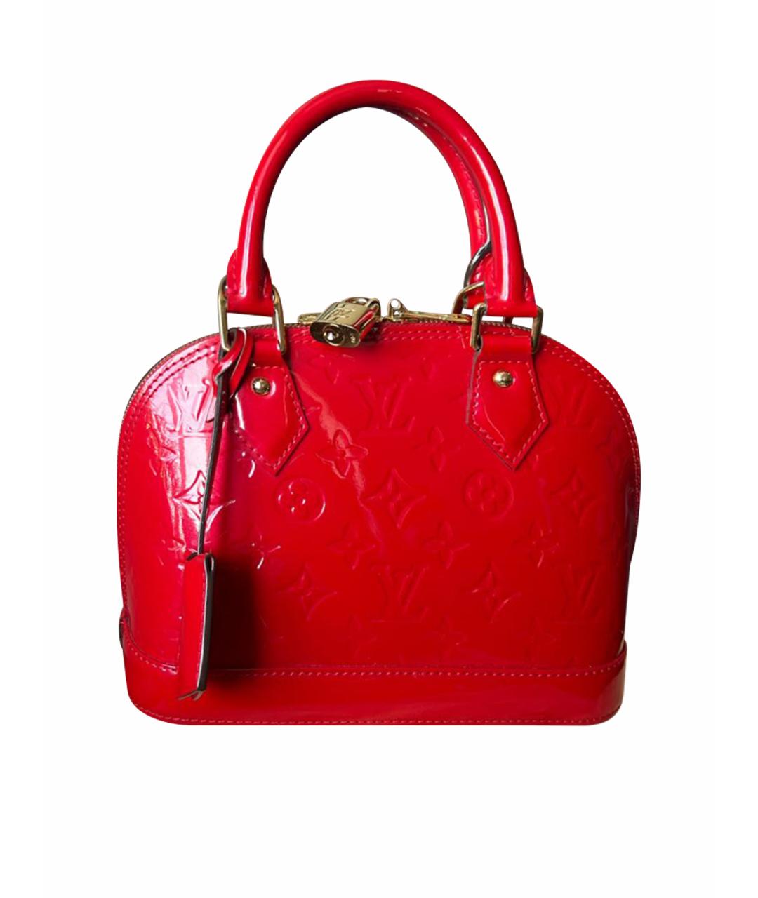 LOUIS VUITTON Красная кожаная сумка с короткими ручками, фото 1