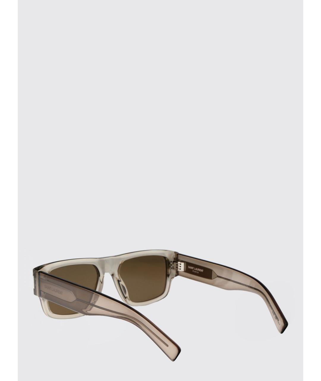 SAINT LAURENT Бежевые солнцезащитные очки, фото 3