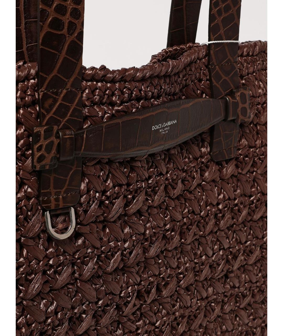 DOLCE&GABBANA Коричневая сумка тоут, фото 4