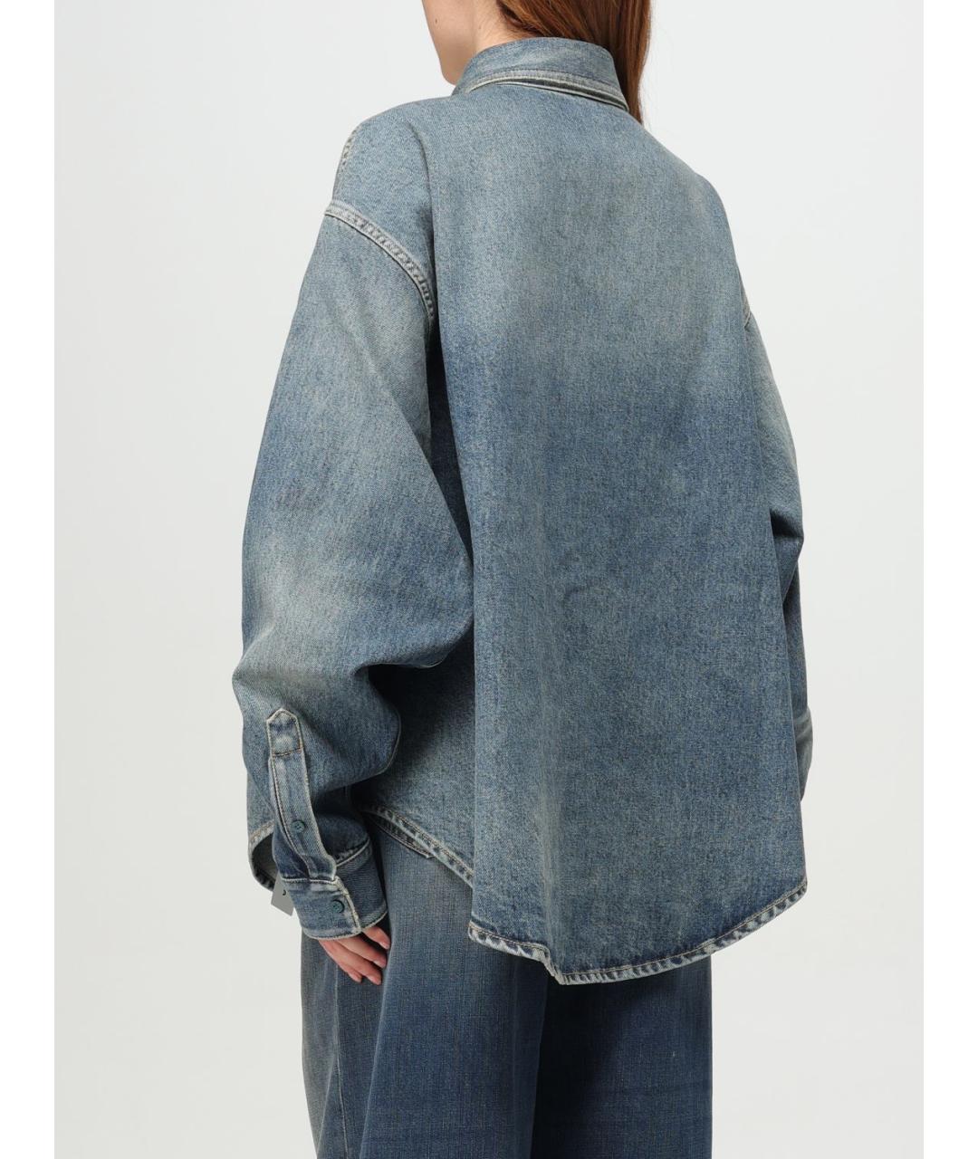 BALENCIAGA Синяя деним рубашка, фото 4