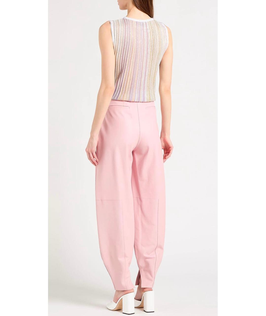 LOEWE Розовые кожаные брюки узкие, фото 4