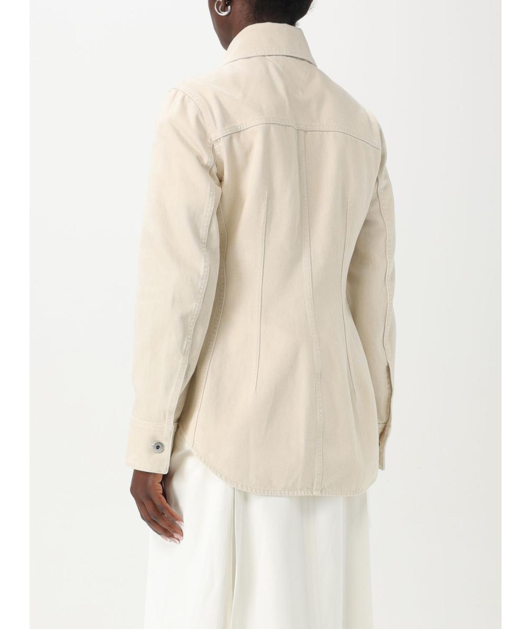 BOTTEGA VENETA Бежевая хлопковая рубашка, фото 4
