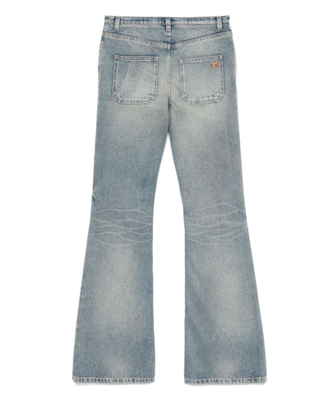 COURREGES Голубые хлопковые прямые джинсы, фото 2