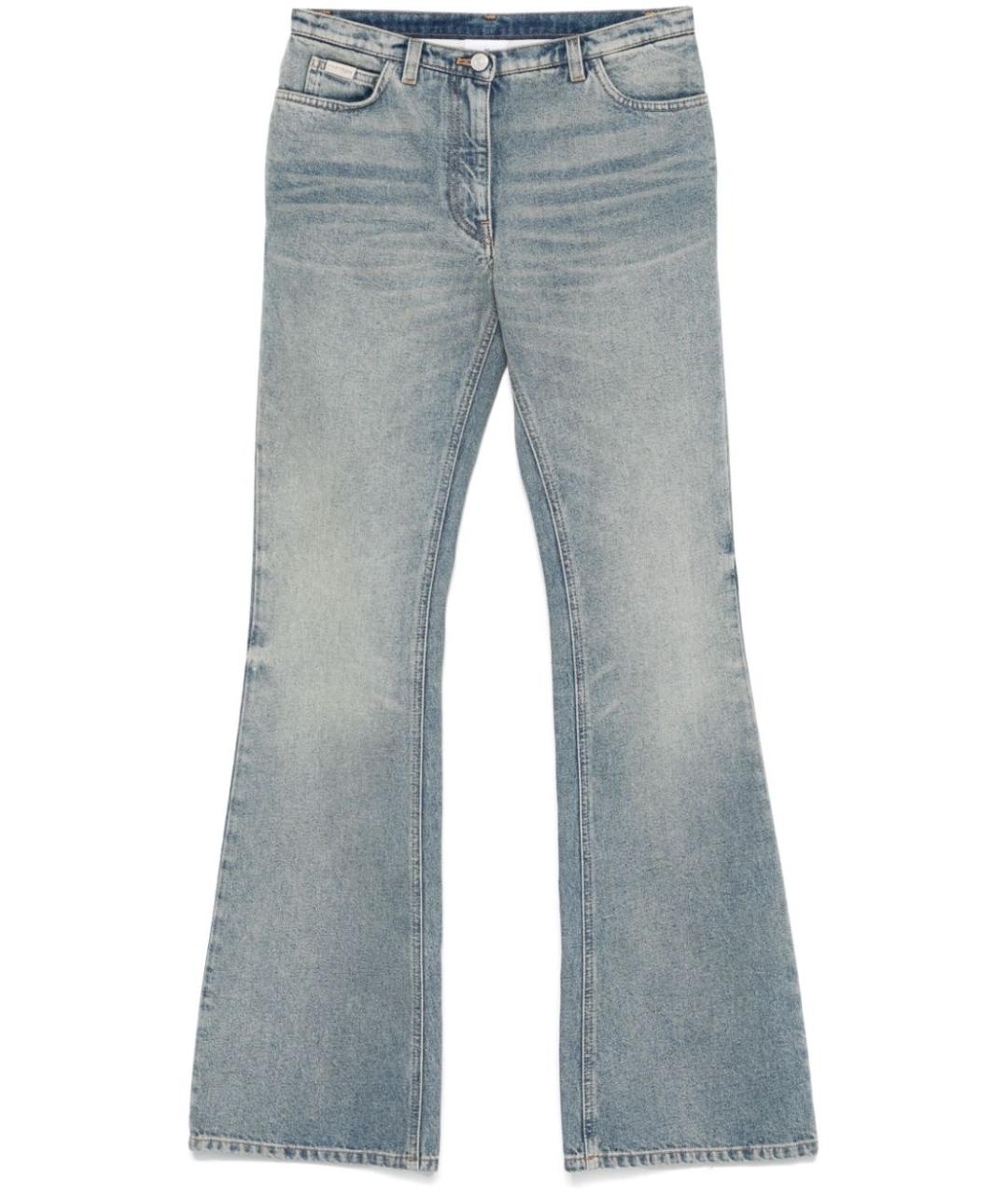 COURREGES Голубые хлопковые прямые джинсы, фото 1