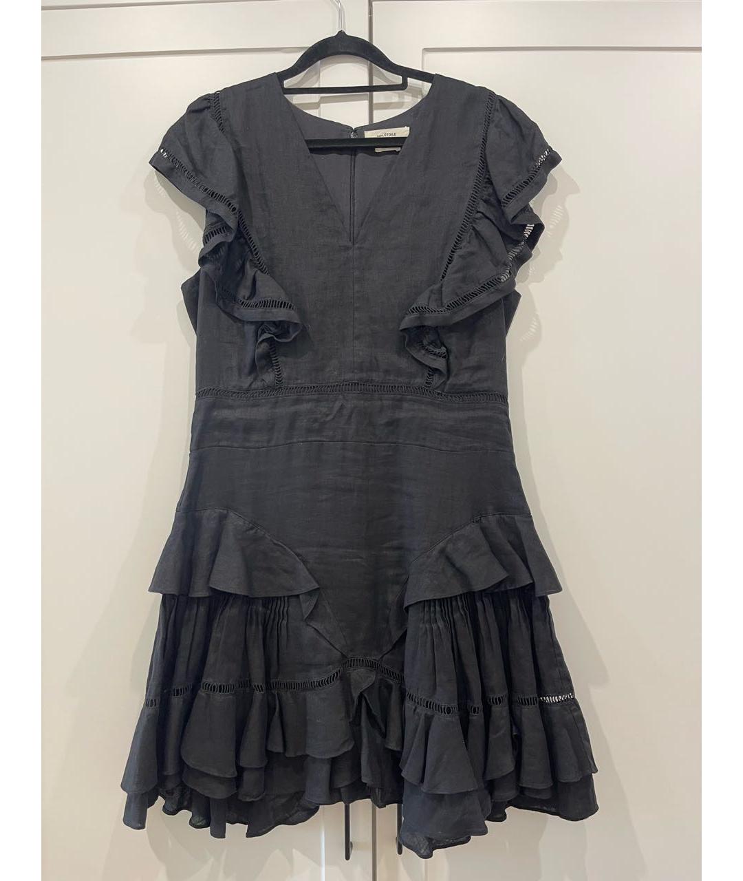 ISABEL MARANT ETOILE Черное льняное коктейльное платье, фото 9