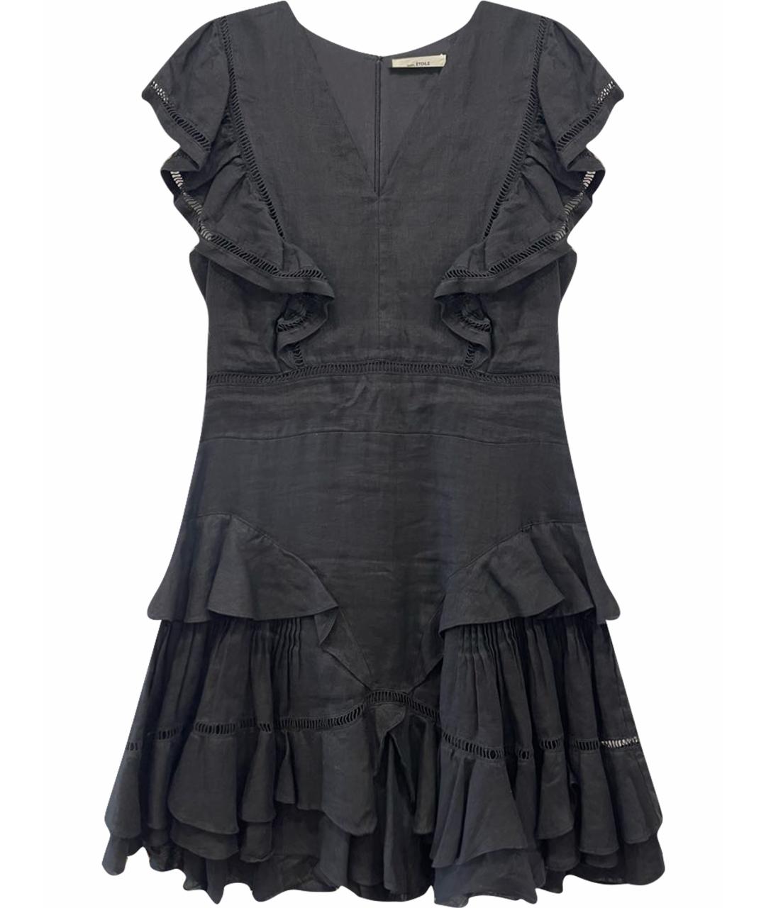 ISABEL MARANT ETOILE Черное льняное коктейльное платье, фото 1