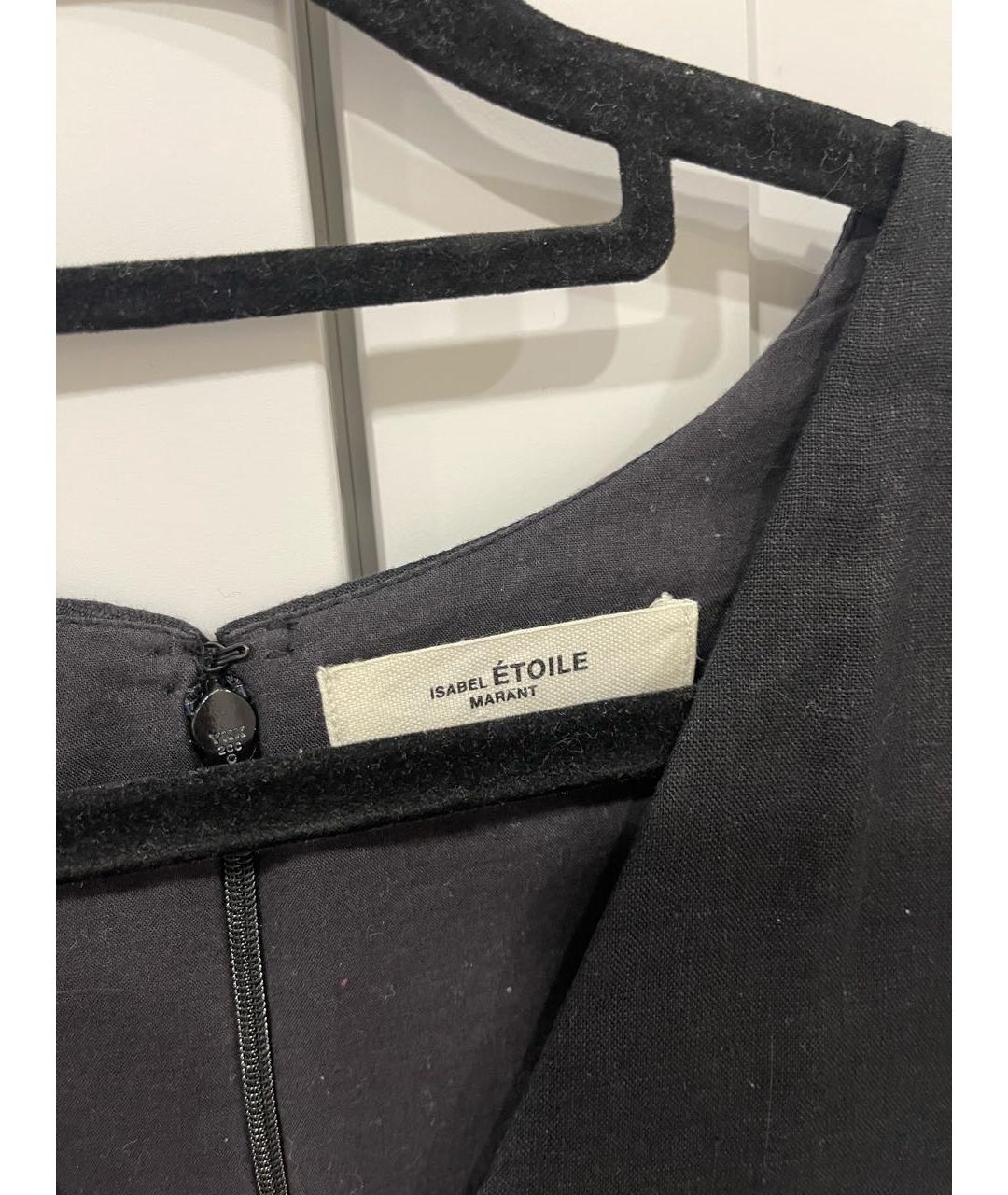ISABEL MARANT ETOILE Черное льняное коктейльное платье, фото 3