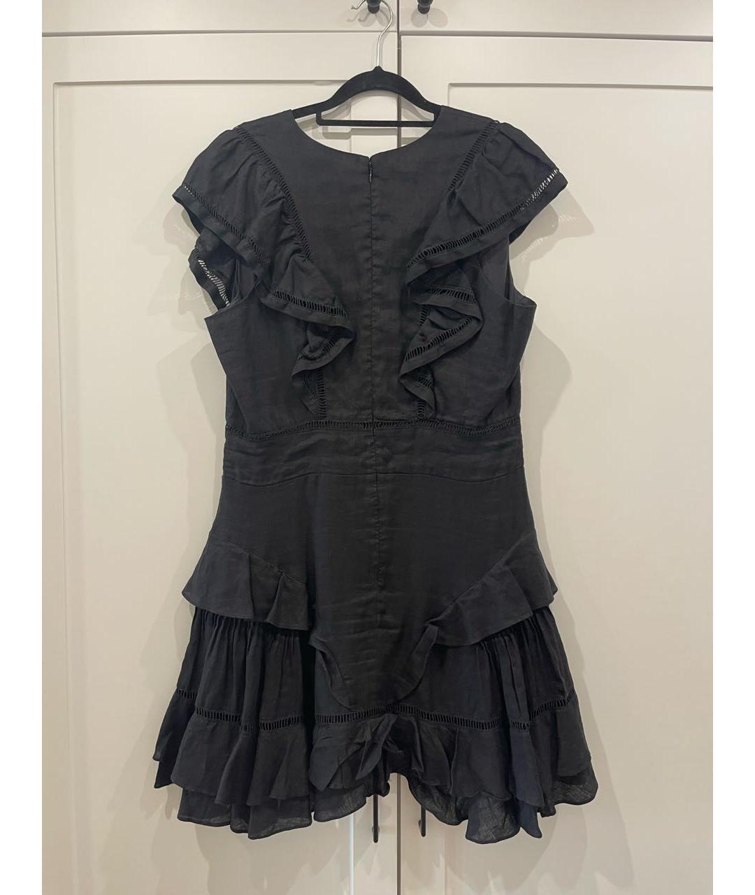 ISABEL MARANT ETOILE Черное льняное коктейльное платье, фото 2