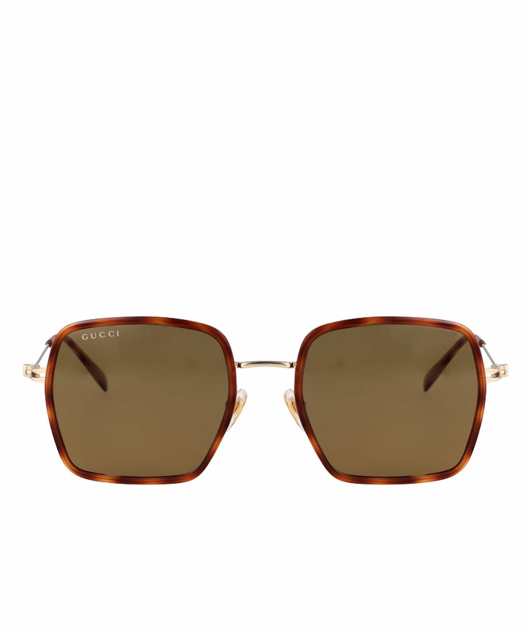 GUCCI Коричневые металлические солнцезащитные очки, фото 1