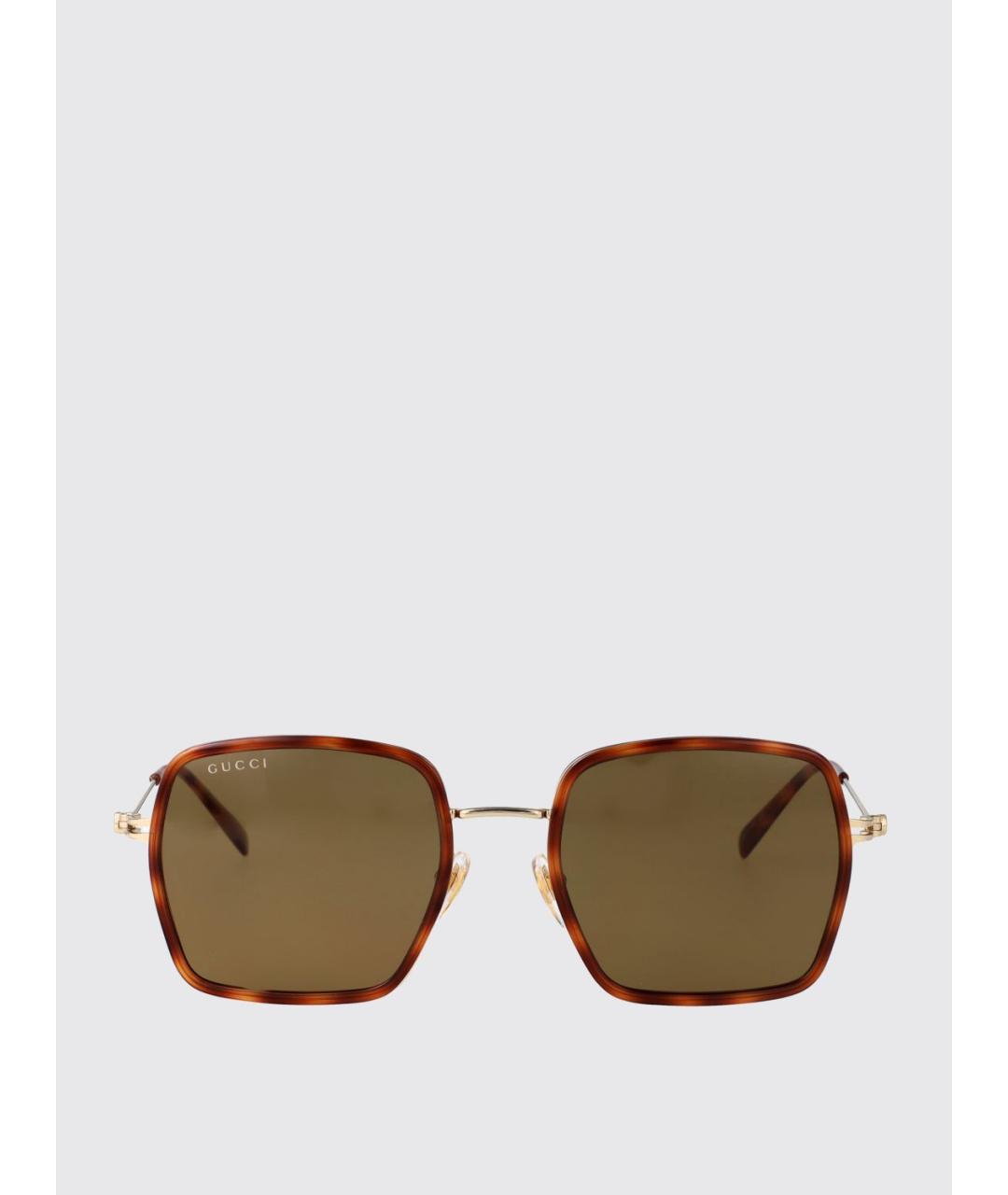 GUCCI Коричневые металлические солнцезащитные очки, фото 2