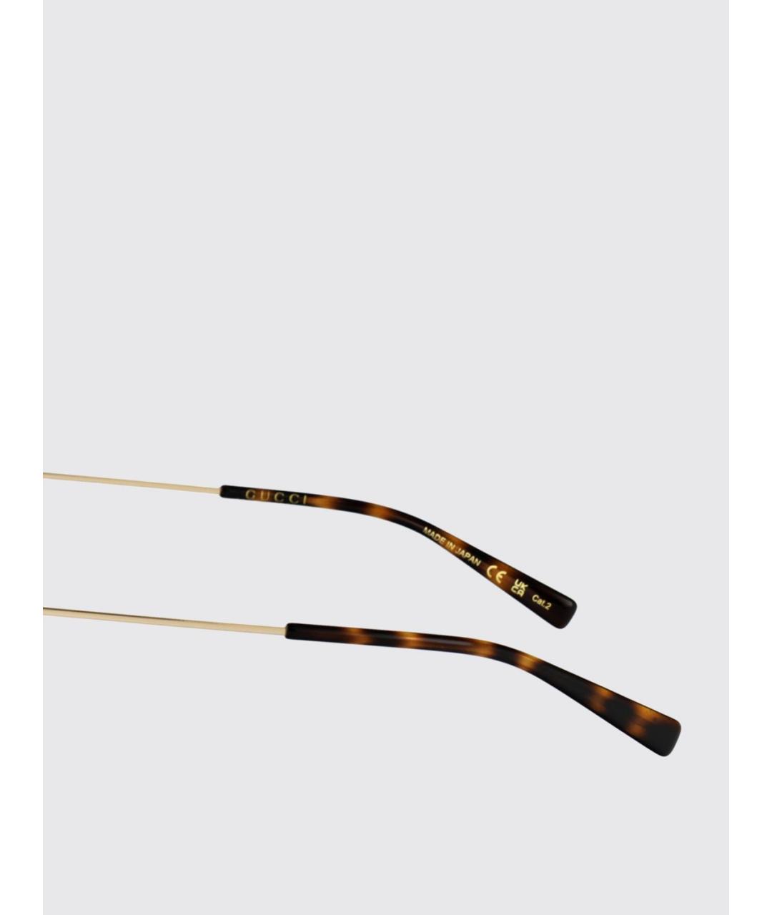 GUCCI Золотые металлические солнцезащитные очки, фото 4