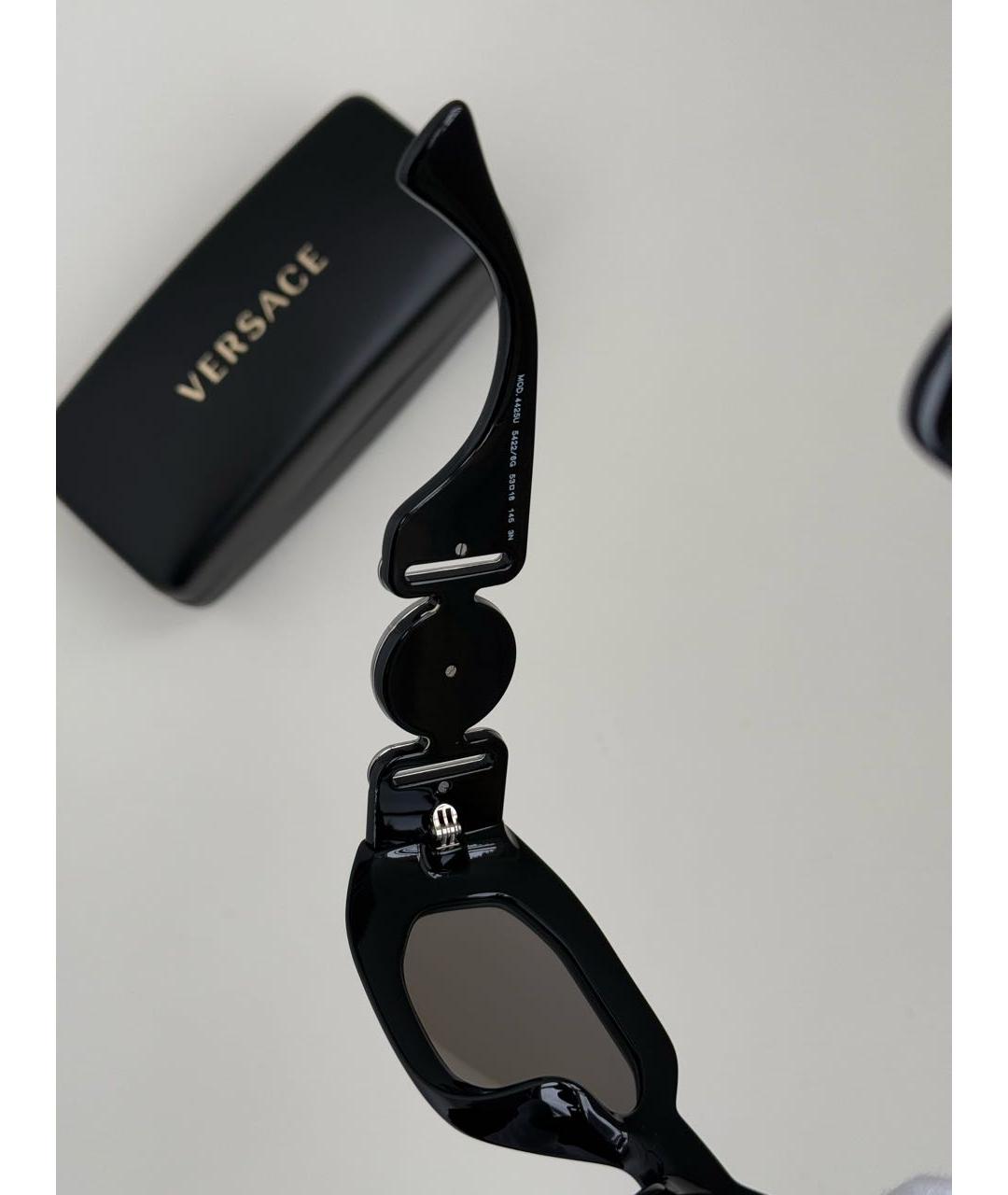 VERSACE Черные пластиковые солнцезащитные очки, фото 7