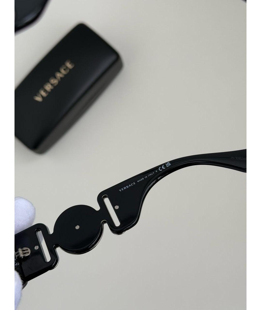 VERSACE Черные пластиковые солнцезащитные очки, фото 8