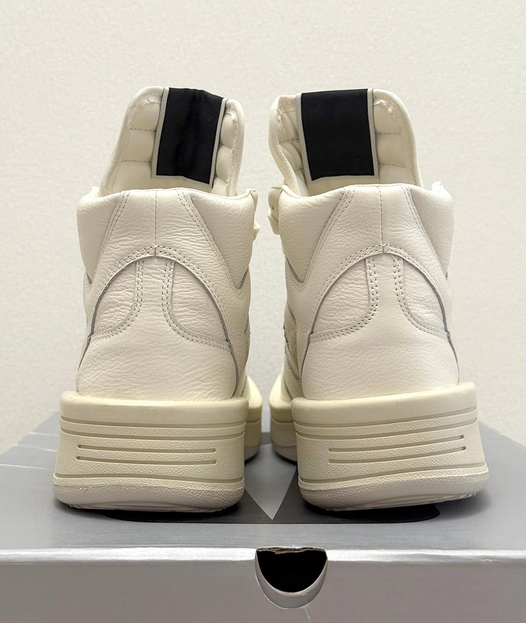 RICK OWENS DRKSHDW Белые кожаные высокие кроссовки / кеды, фото 5