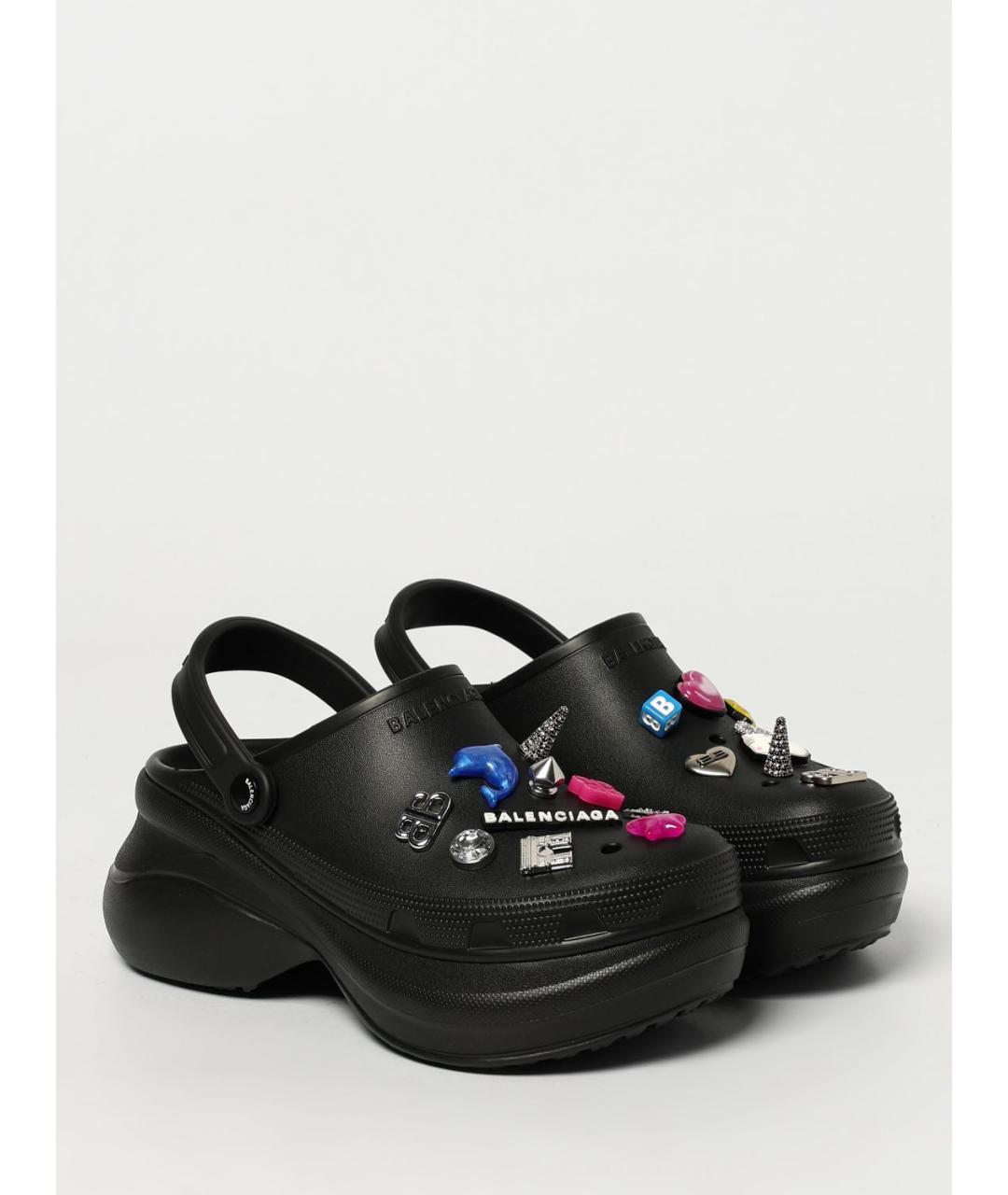 BALENCIAGA Черные резиновые сабо, фото 2