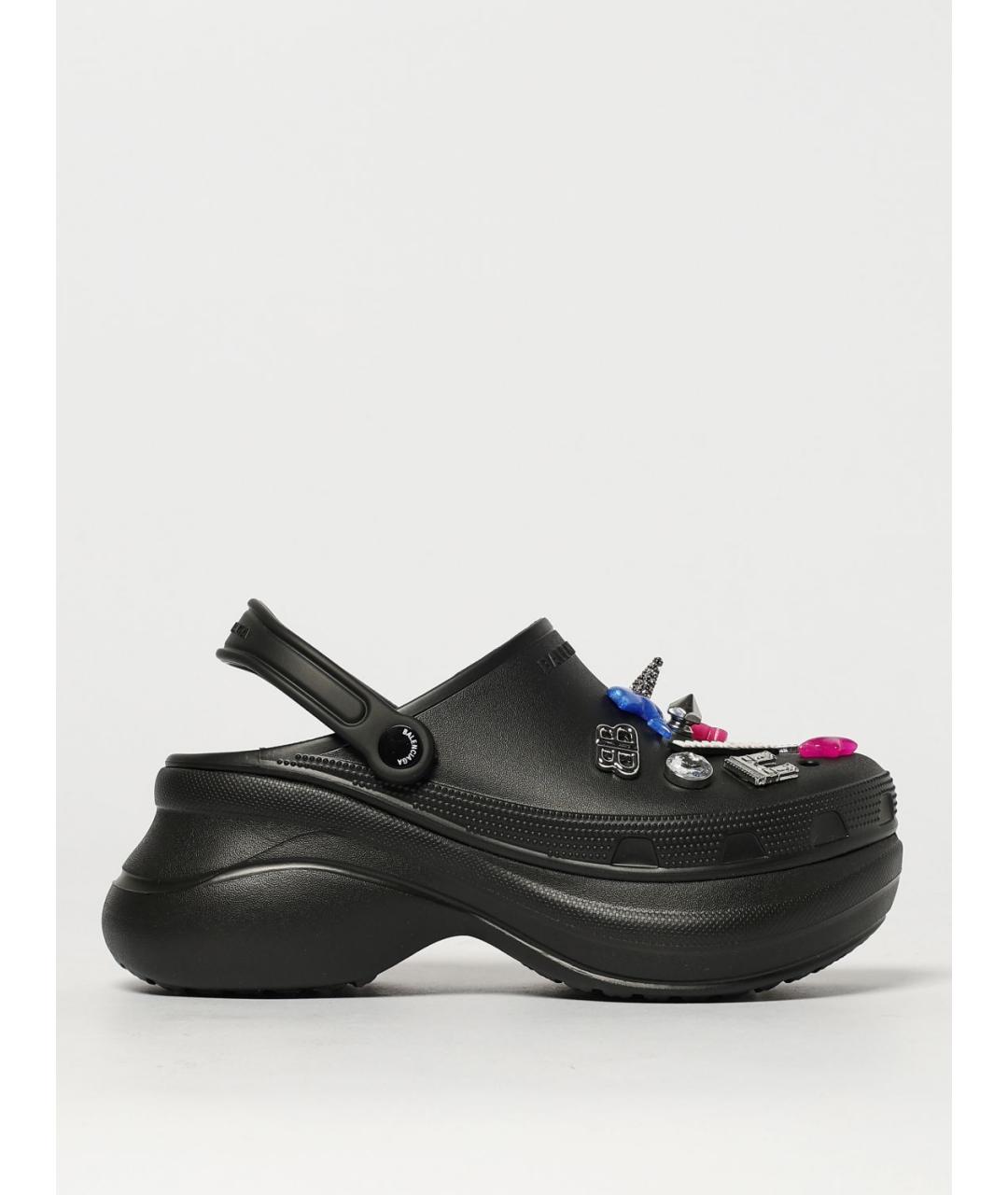 BALENCIAGA Черные резиновые сабо, фото 5
