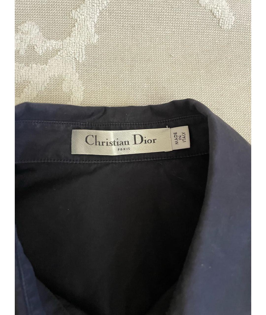 CHRISTIAN DIOR Темно-синяя хлопко-эластановая рубашка, фото 2