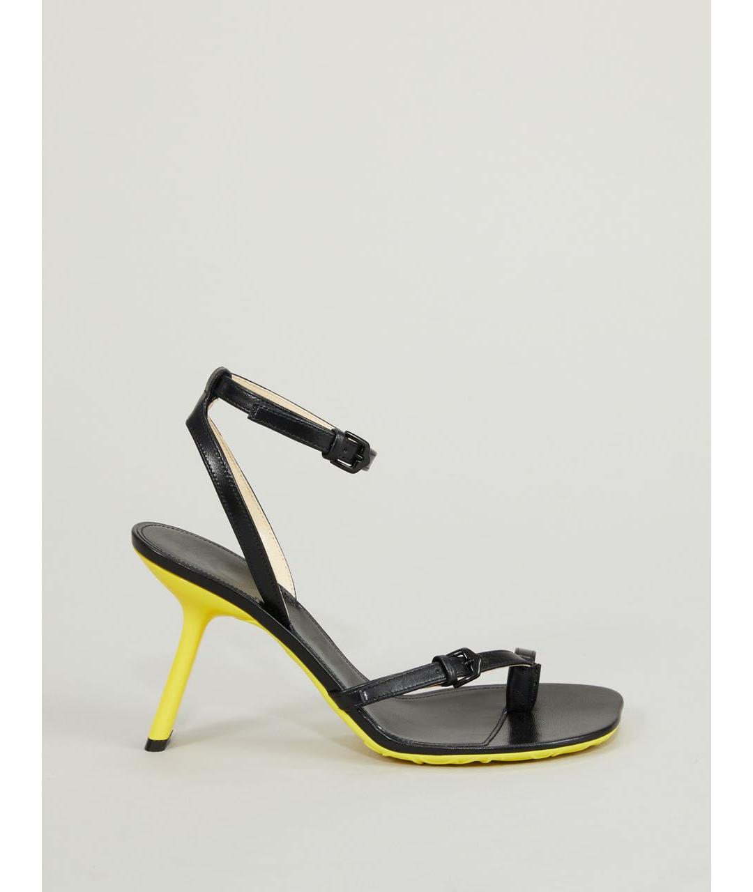 LOEWE Черные кожаные босоножки, фото 8