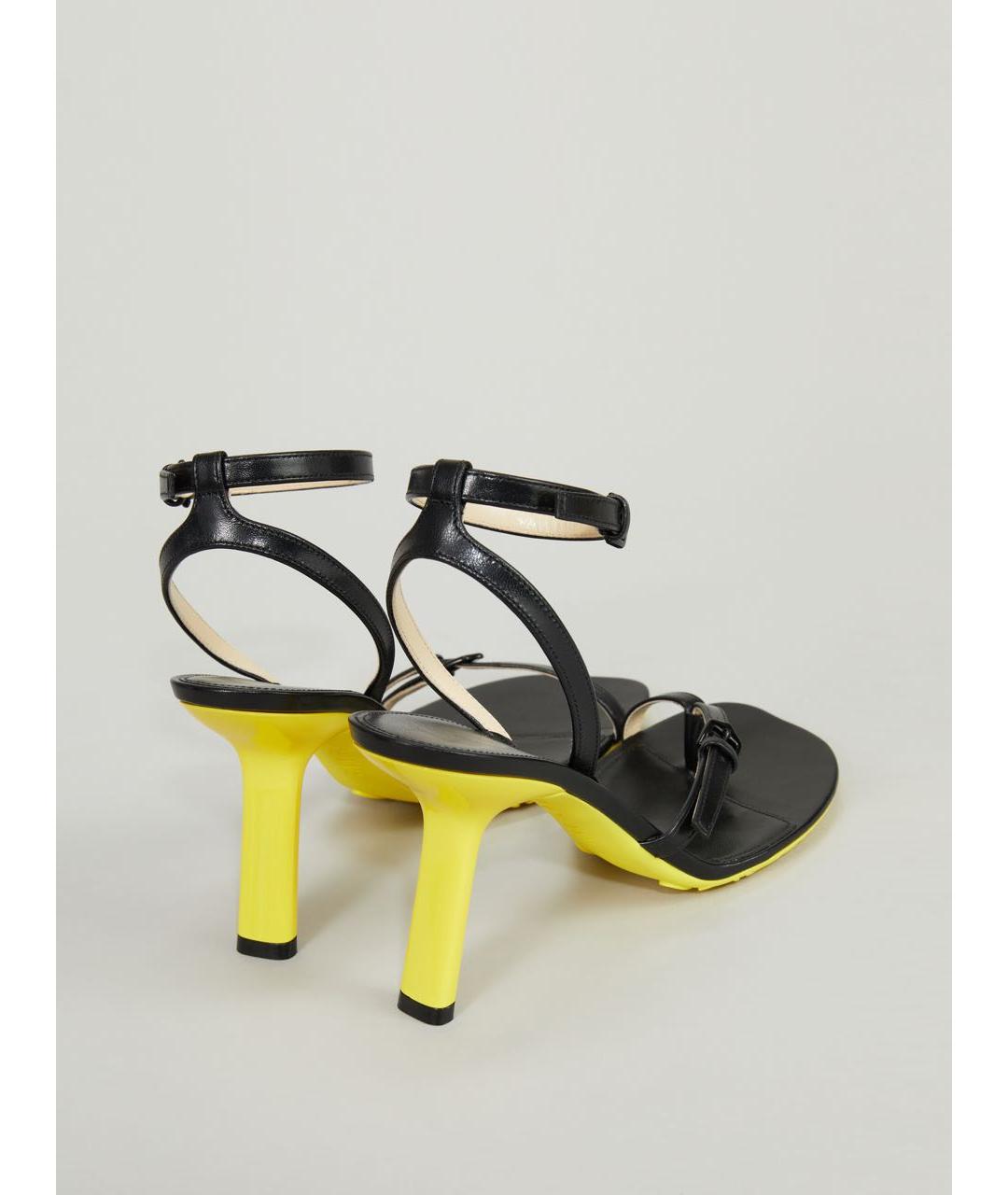 LOEWE Черные кожаные босоножки, фото 7