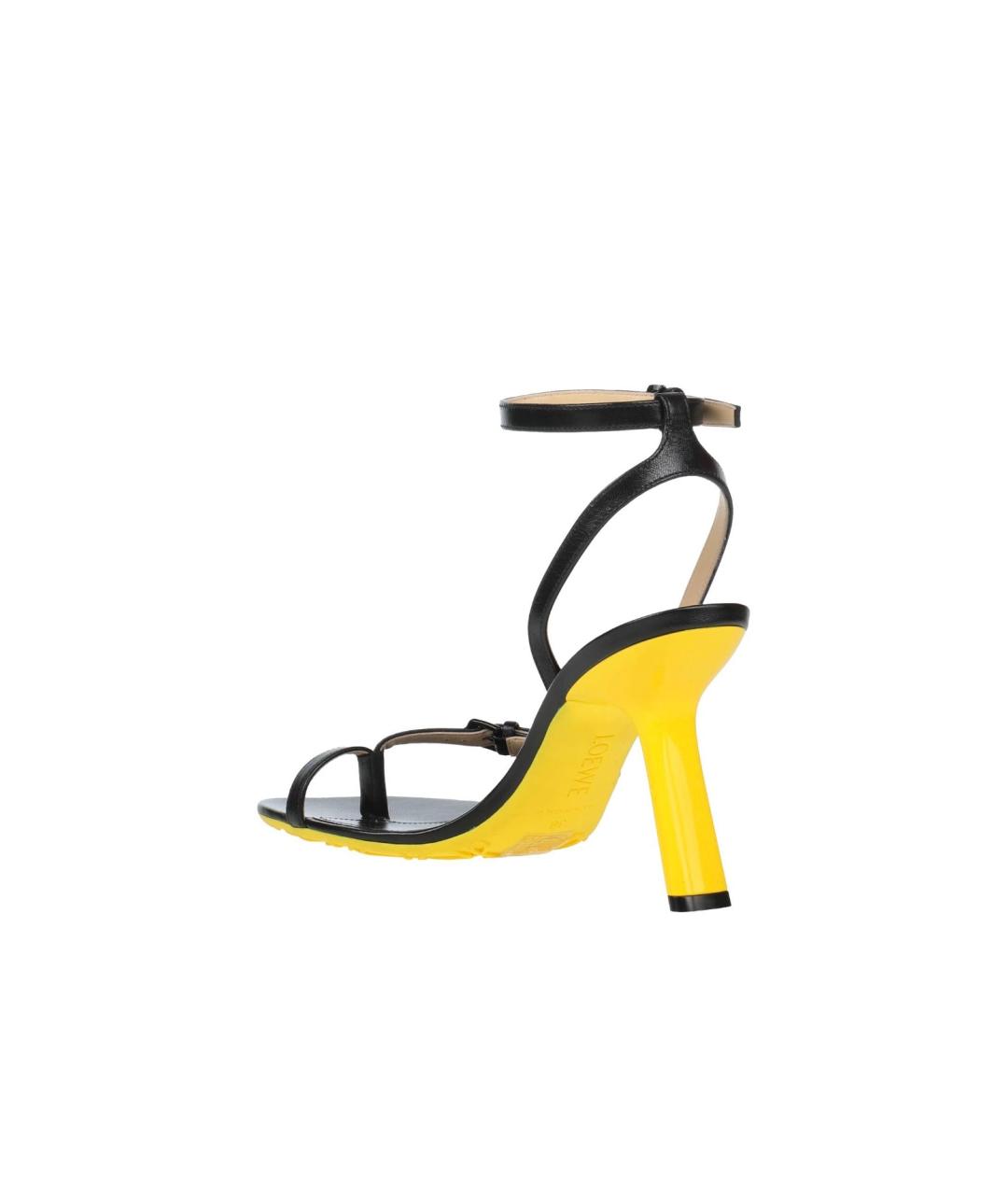 LOEWE Черные кожаные босоножки, фото 8