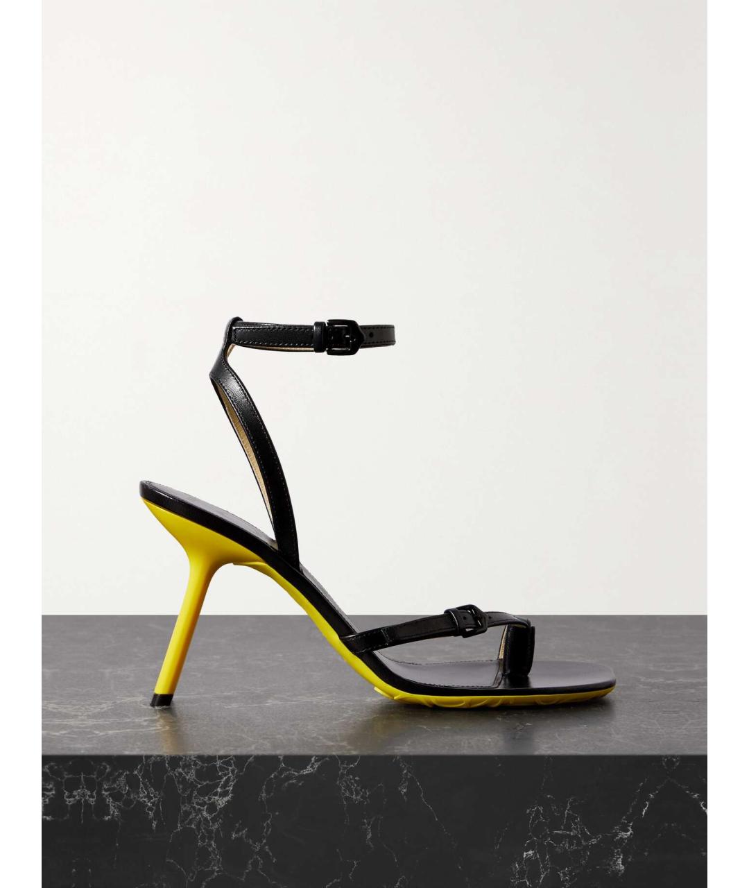 LOEWE Черные кожаные босоножки, фото 2