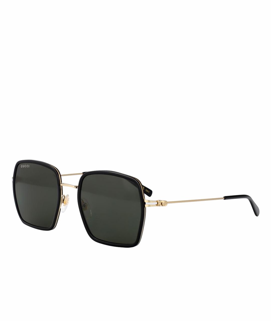 GUCCI Черные металлические солнцезащитные очки, фото 1