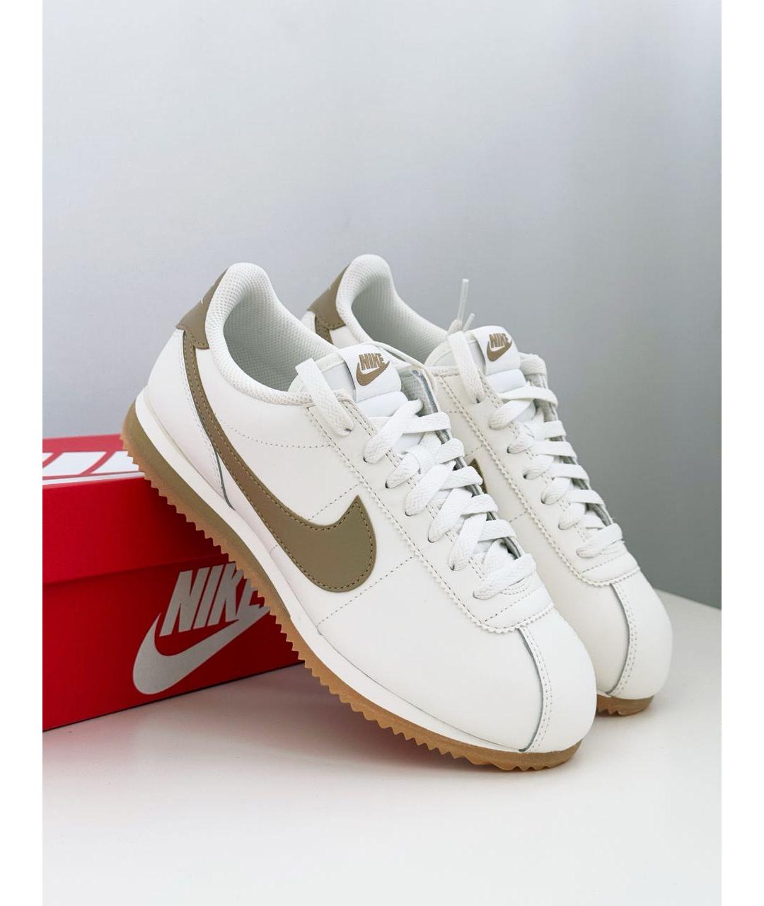 NIKE Белые кожаные кроссовки, фото 4