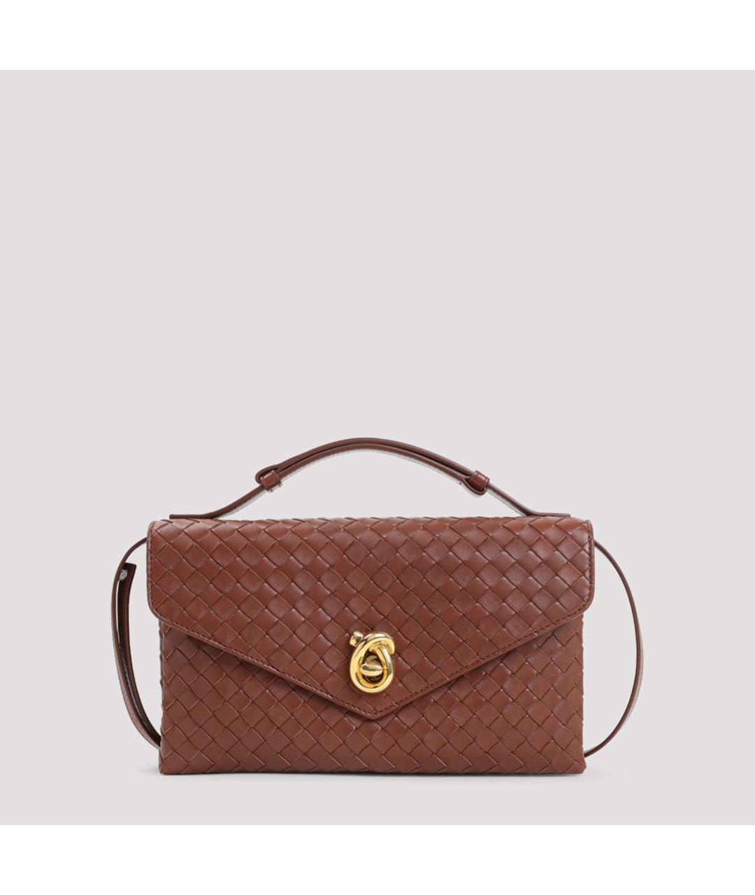 BOTTEGA VENETA Коричневая кожаная сумка с короткими ручками, фото 3