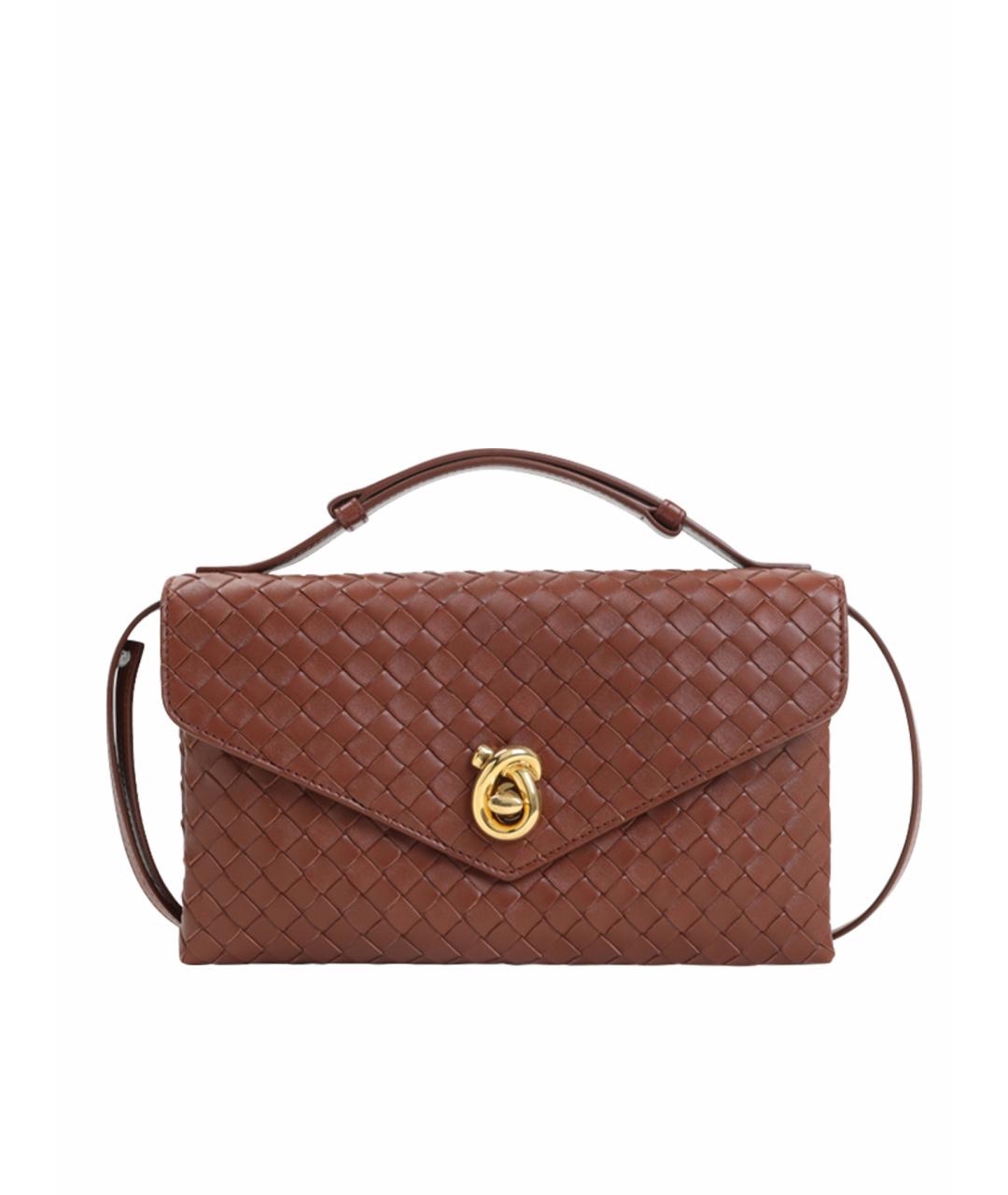 BOTTEGA VENETA Коричневая кожаная сумка с короткими ручками, фото 1